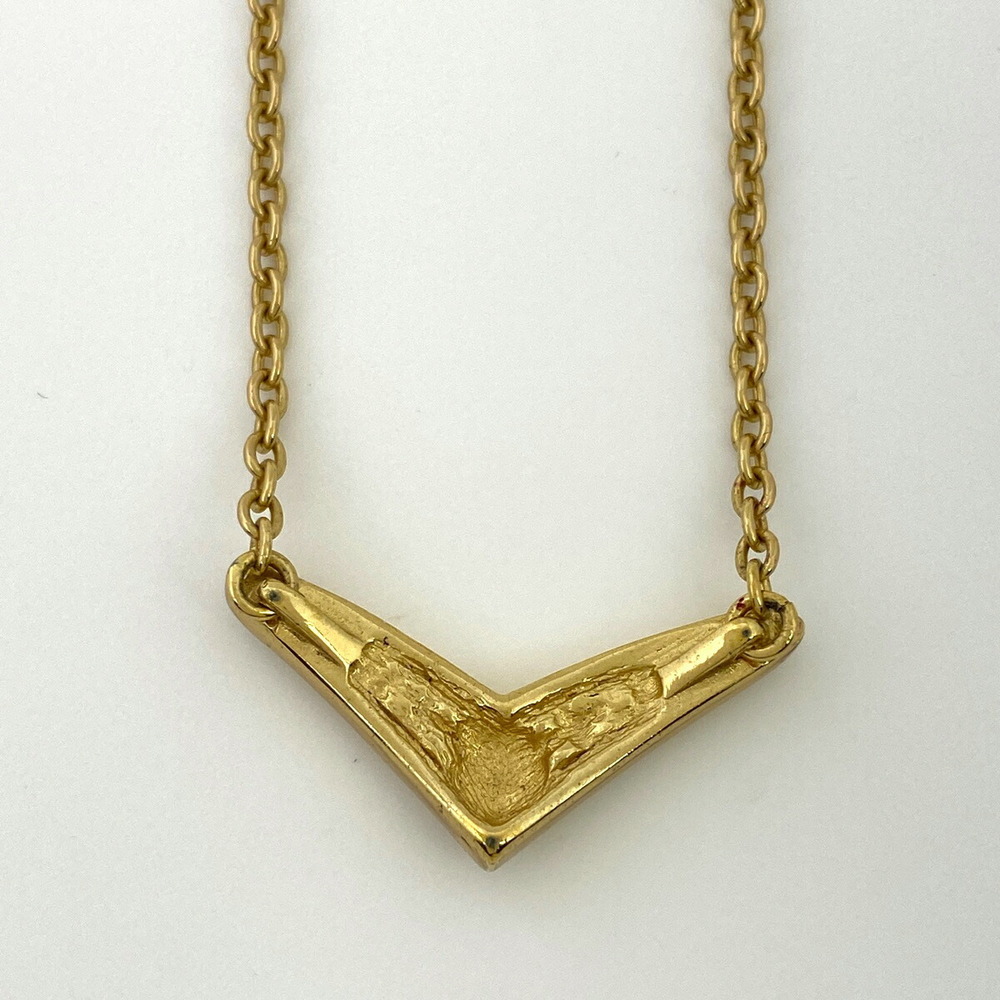 Christian Dior Rhinestone Design Necklace Cd Logo Gp Gold View 2